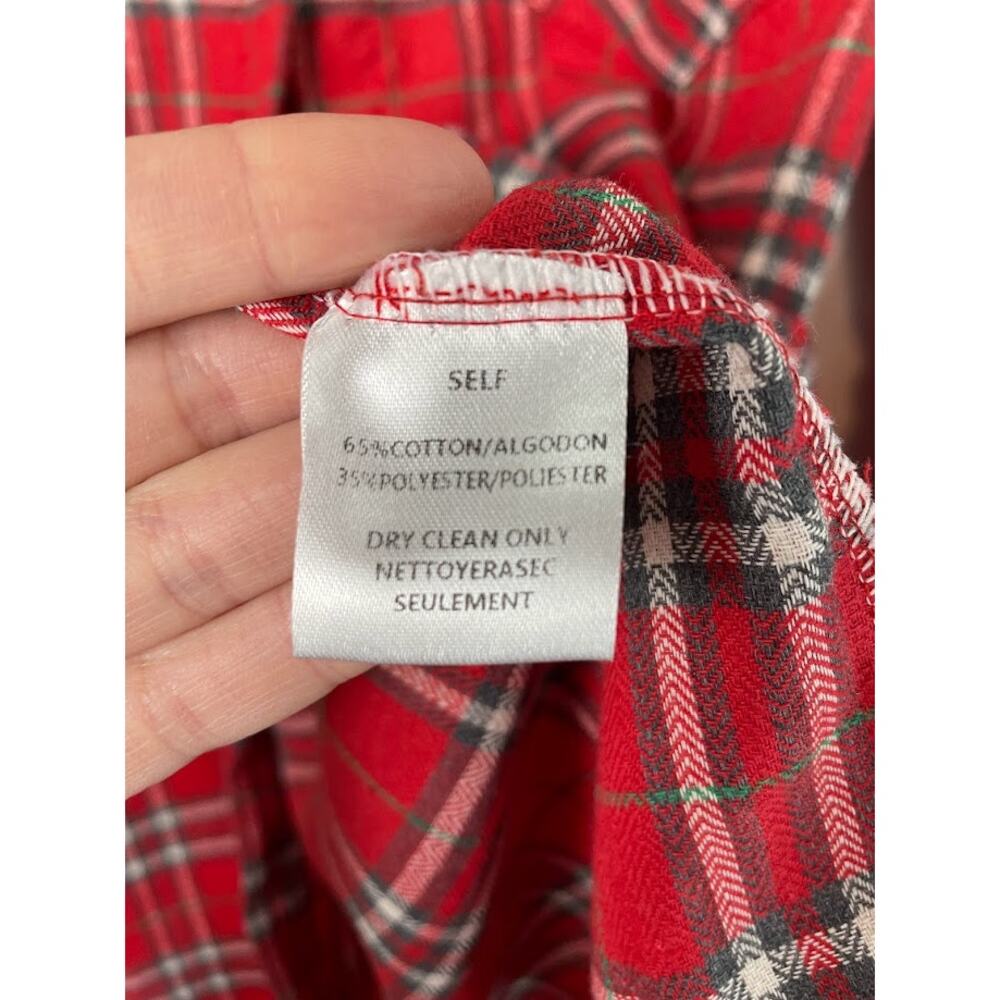 Red Flannel Shirt Womens Size Small Plaid Button Up Shirt Long Sleeve Knit‎ Top - Picture 13 of 16